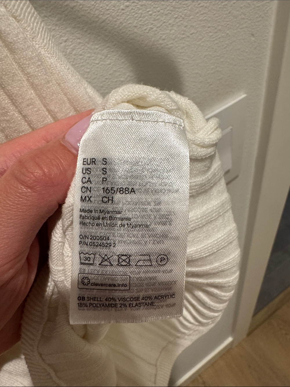 H&M Ribbed High-Neck Tank Top - Cream - Picture 2 of 2